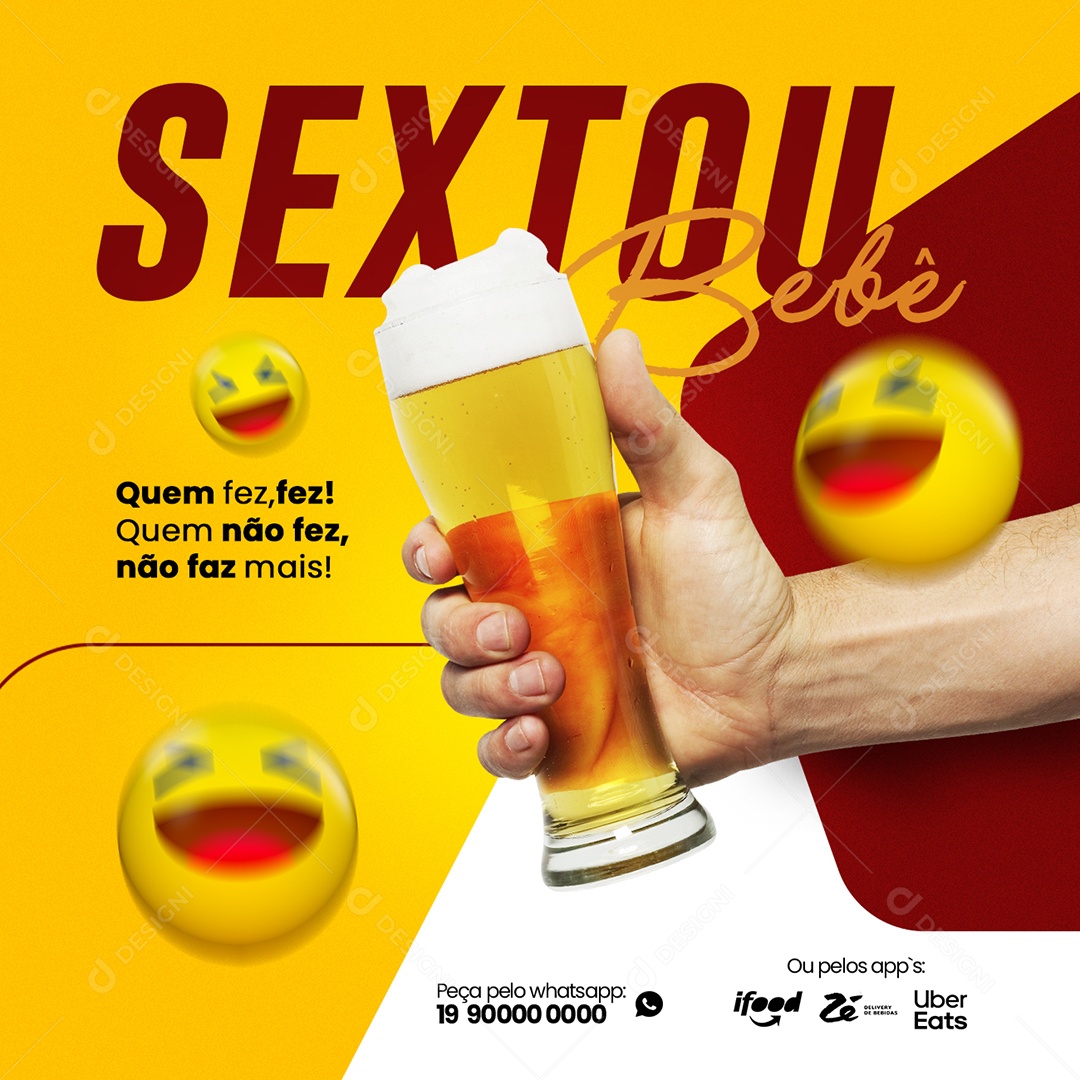 Sextou Bebê Quem Fez Fez Quem Não Fez Não Faz Mais Choperia Social Media PSD Editável