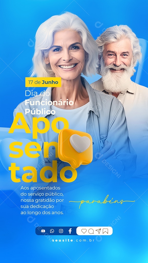 Story Dia Do Funcionário Público Aposentado 17 De Junho Social Media PSD Editável