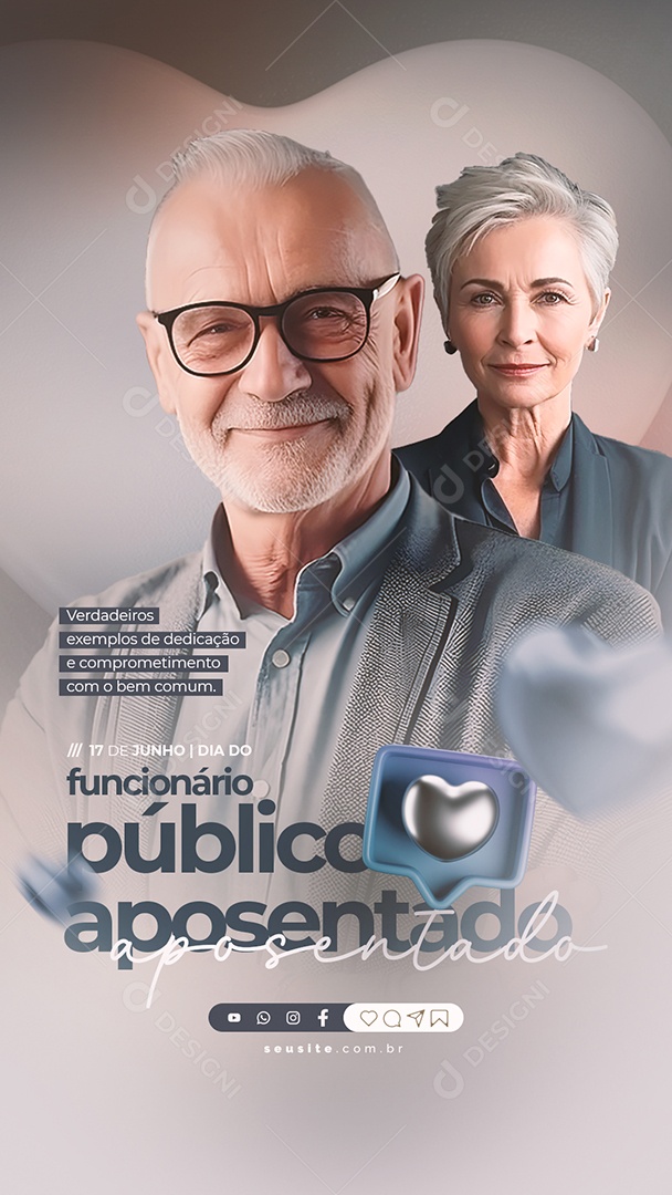 Story Verdadeiros Exemplos De Dedicação E Comprometimento Dia Do Funcionário Público Aposentado Social Media PSD Editável