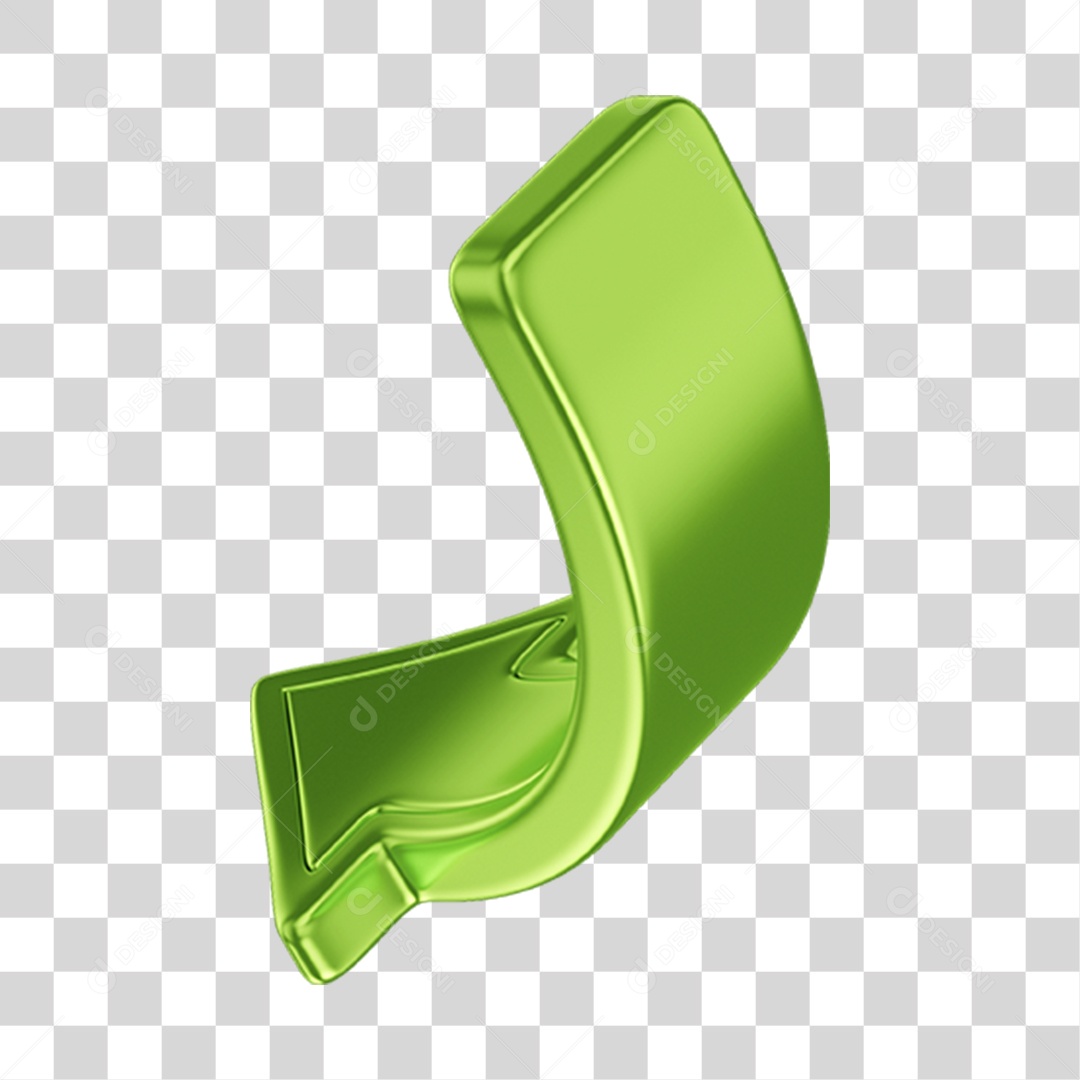 Seta Verde Elemento 3D PNG Transparente