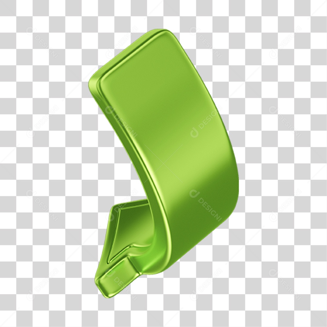 Seta Verde Elemento 3D PNG Transparente