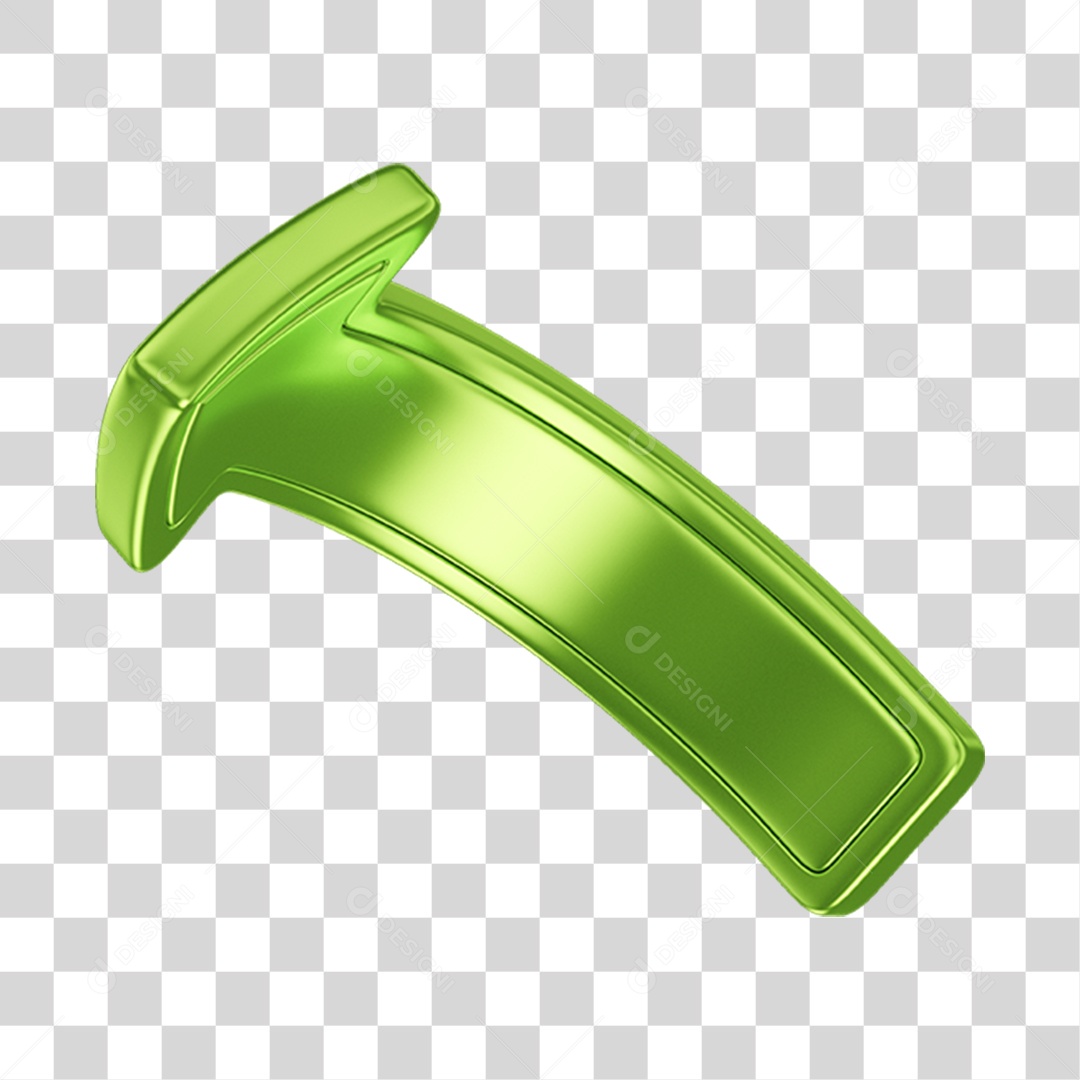 Seta Verde Elemento 3D PNG Transparente