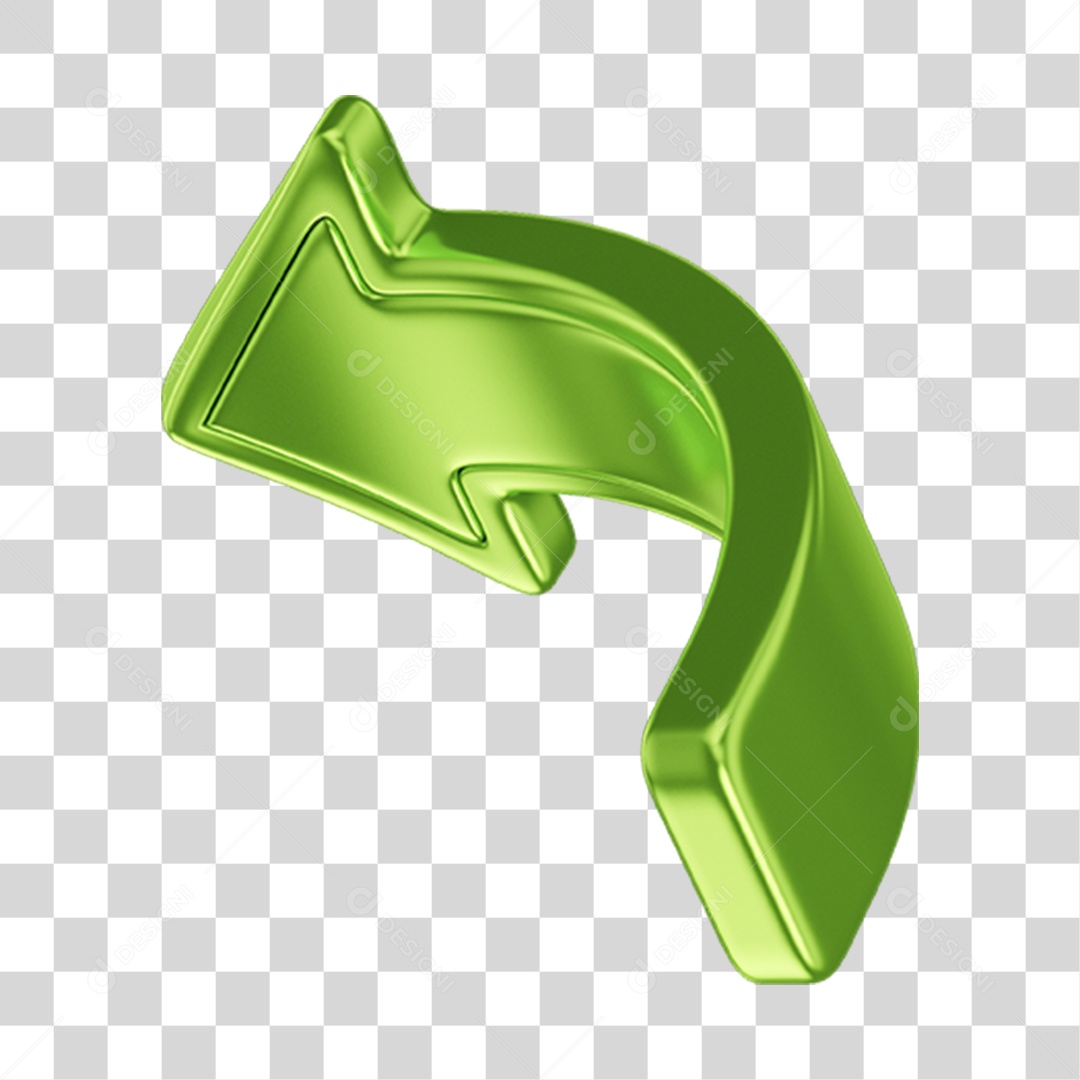 Seta Verde Elemento 3D PNG Transparente