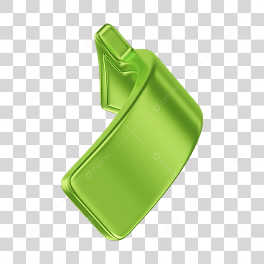 Seta Verde Elemento 3D PNG Transparente