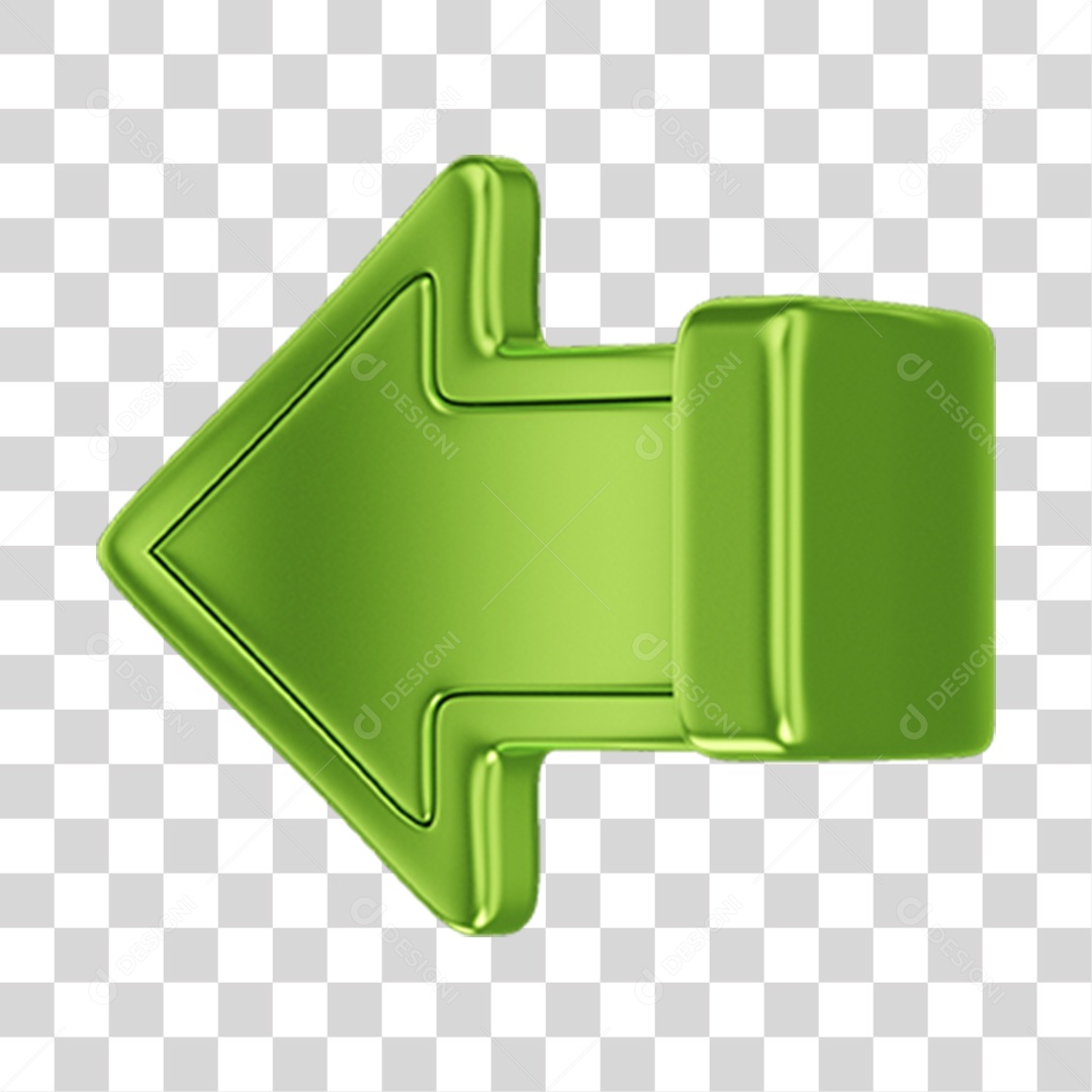 Seta Verde Elemento 3D PNG Transparente