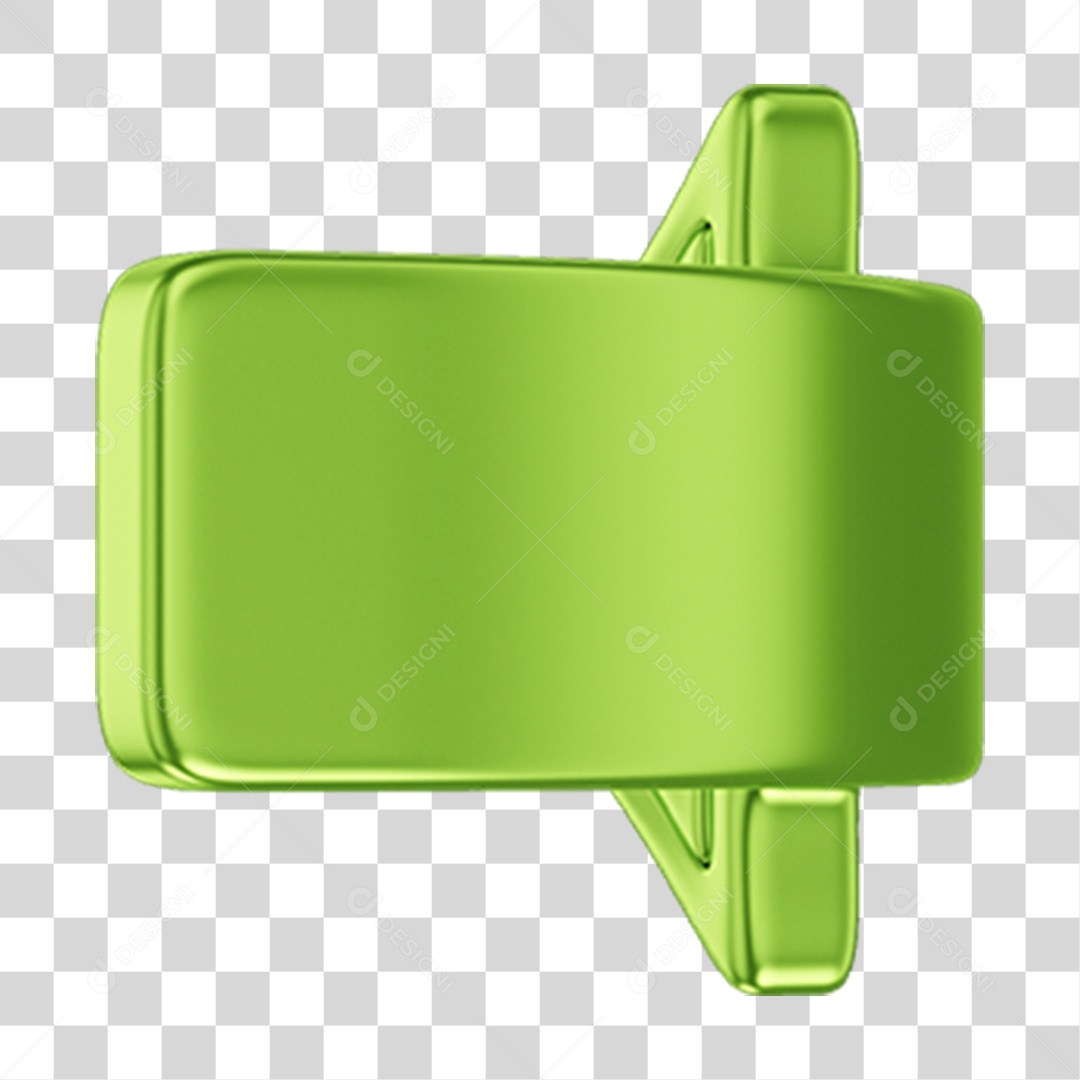 Seta Verde Elemento 3D PNG Transparente