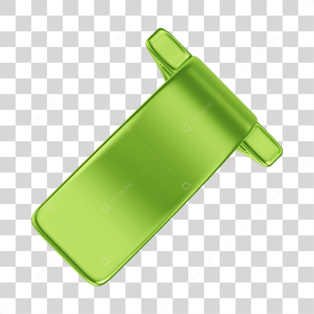 Seta Verde Elemento 3D PNG Transparente