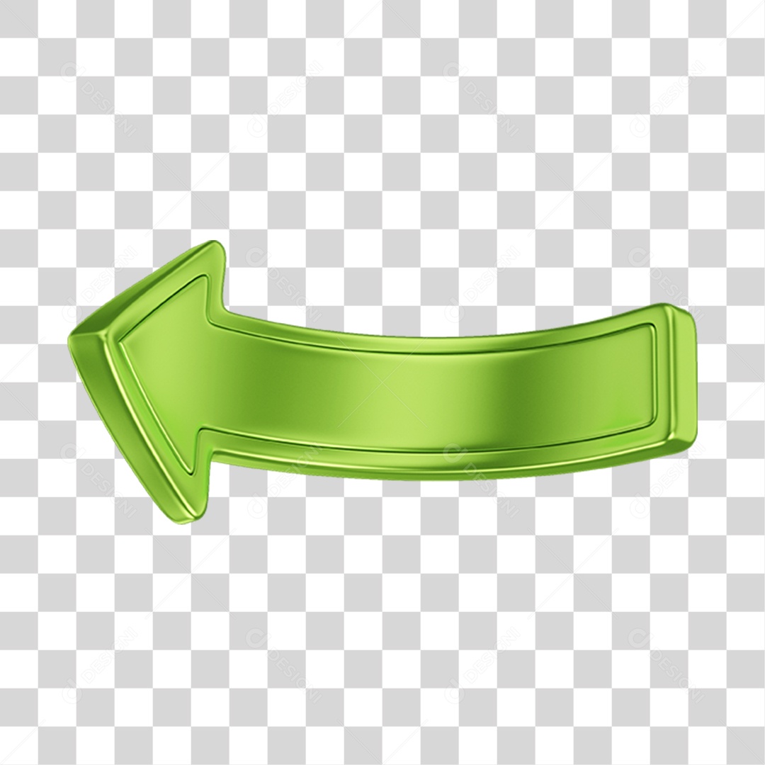 Seta Verde Elemento 3D PNG Transparente