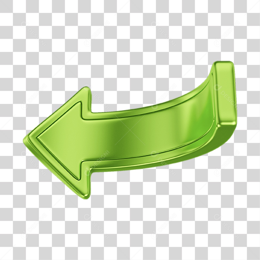 Seta Verde Elemento 3D PNG Transparente