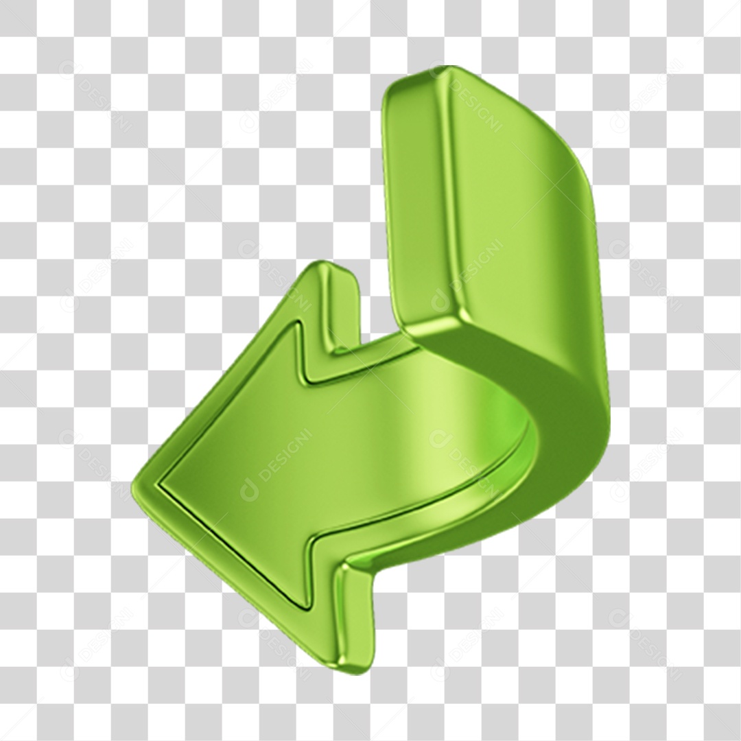 Seta Verde Elemento 3D PNG Transparente