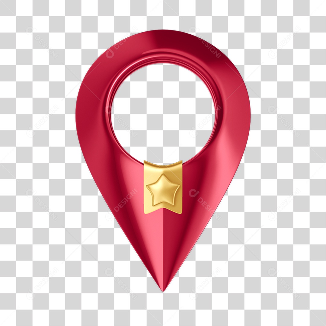 Pin De Localização Vermelho Elemento 3D PNG Transparente
