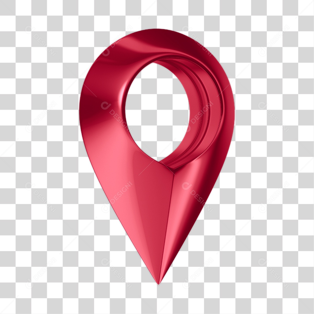 Pin De Localização Vermelho Elemento 3D PNG Transparente