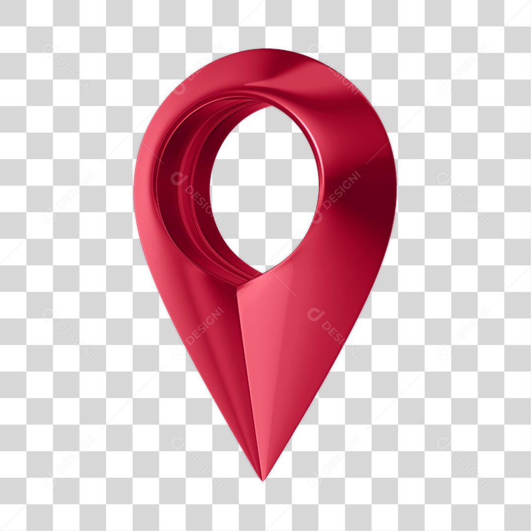 Pin De Localização Vermelho Elemento 3D PNG Transparente