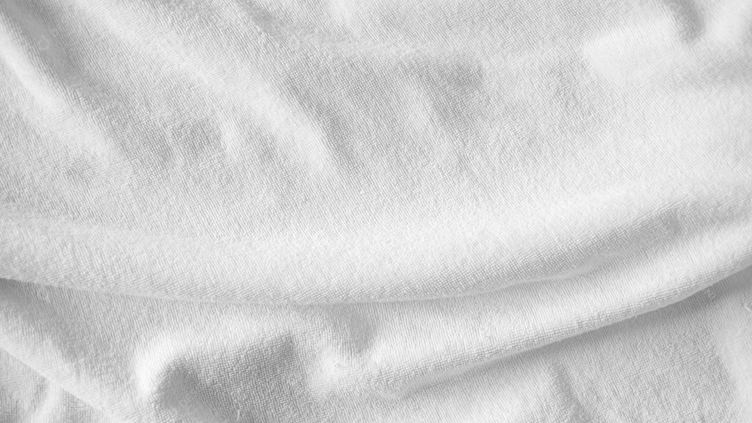 Lençol branco amassado, textura gradiente de roupa de cama branca