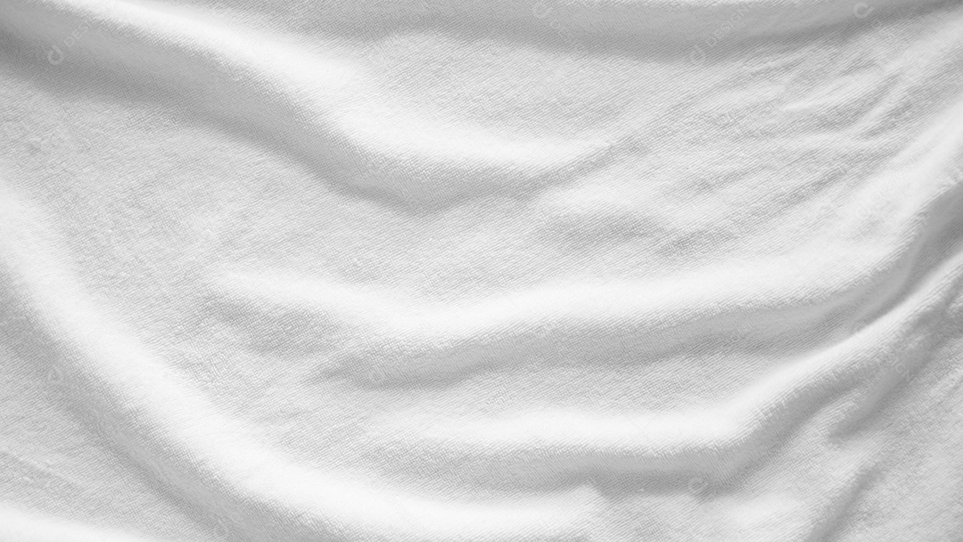 Lençol branco amassado, textura gradiente de roupa de cama branca