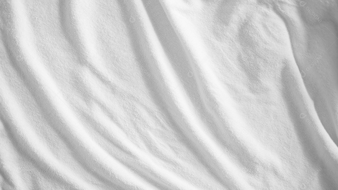 Lençol branco amassado, textura gradiente de roupa de cama branca