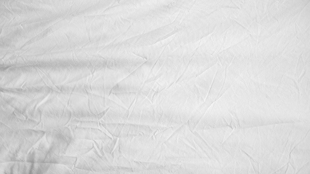 Lençol branco amassado, textura gradiente de roupa de cama branca