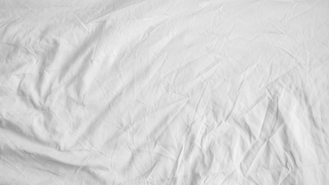 Lençol branco amassado, textura gradiente de roupa de cama branca