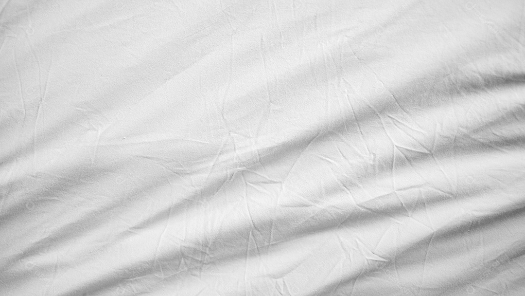 Lençol branco amassado, textura gradiente de roupa de cama branca