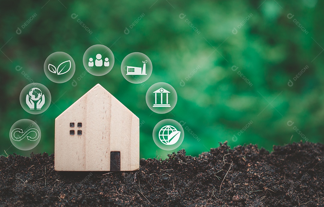 Conceito ESG para meio ambiente, sociedade e governança em sustentabilidade. ambiental responsável empresarial.