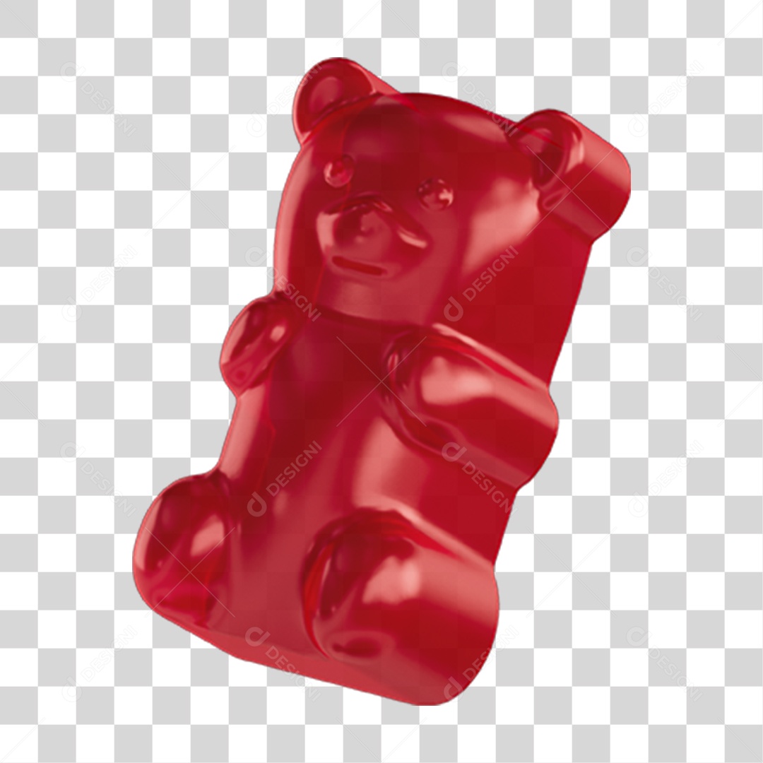 Ursinho de Goma Vermelho PNG Transparente