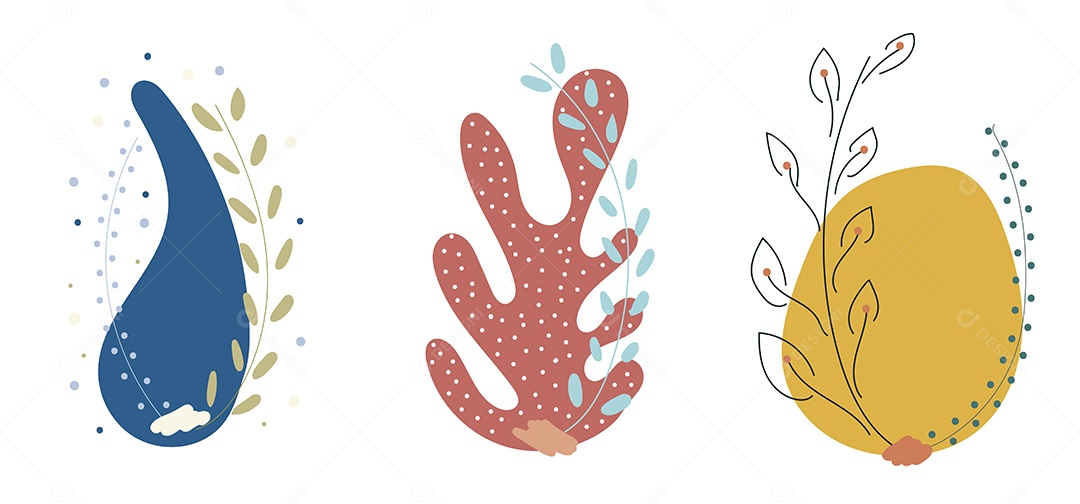 Cenário Realista Ilustração Com Formas e Desenhos Vetor EPS