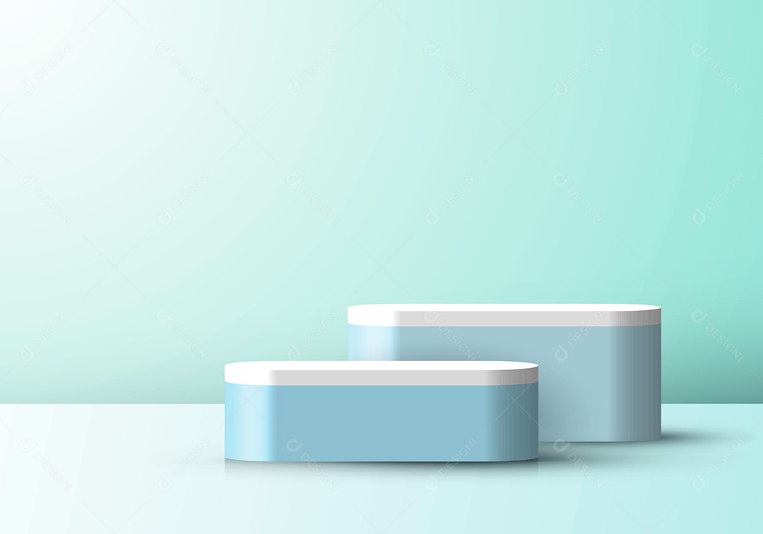 Cenário Azul Com Pódios Realista Ilustração Vetor EPS