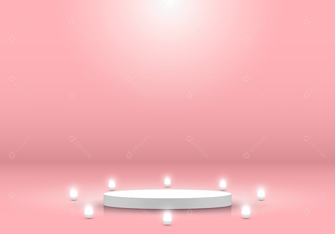 Cenário De Background Rosa Realista Ilustração Vetor EPS