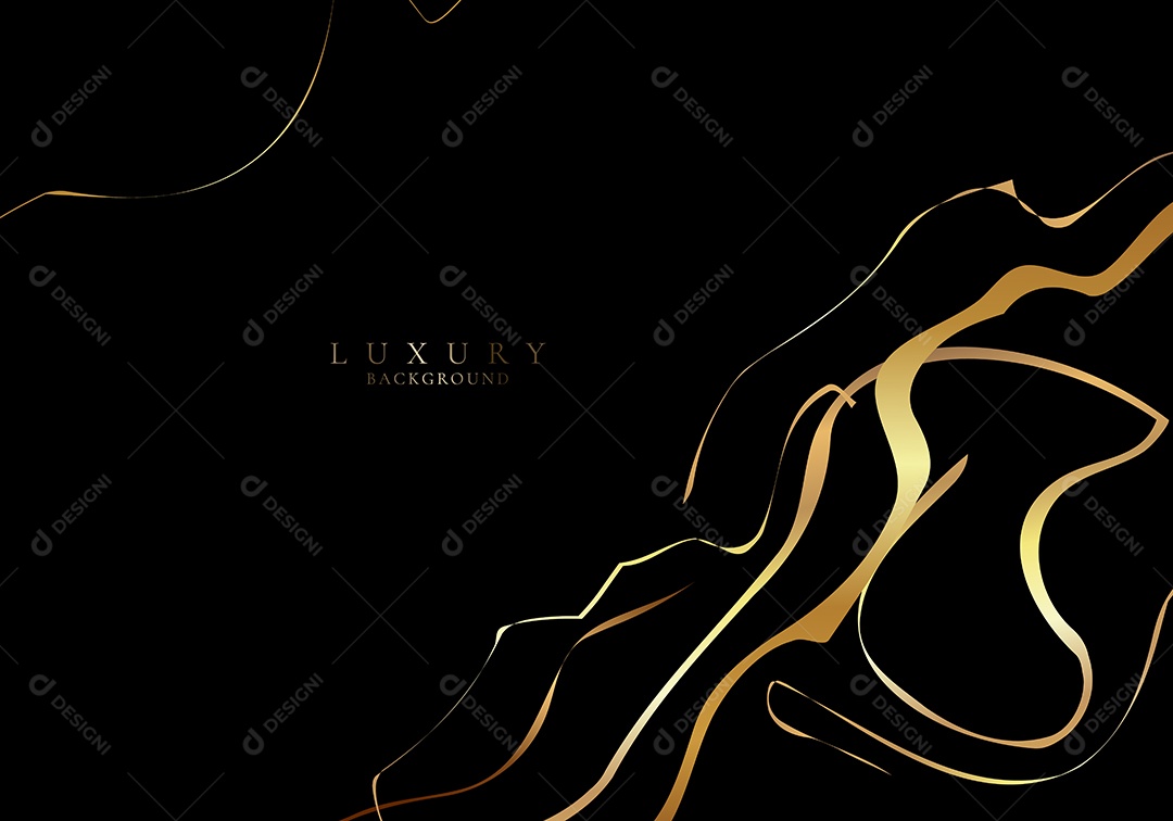 Cenário De Background De Luxo Preto e Dourado Realista Ilustração Vetor EPS