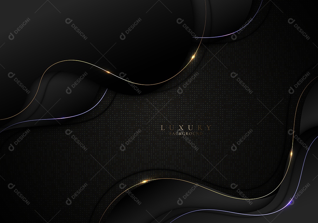 Cenário De Background De Luxo Dourado e Preto Realista Ilustração Vetor EPS