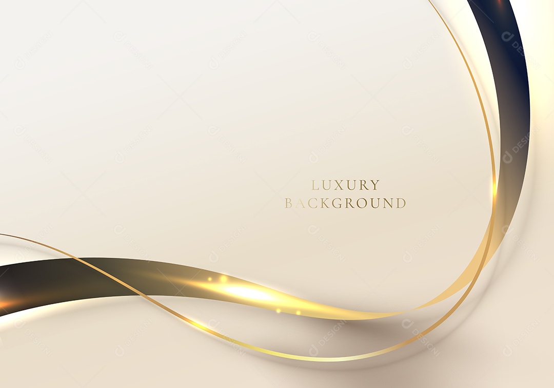 Cenário De Background De Luxo Branco e Dourado Realista Ilustração Vetor EPS