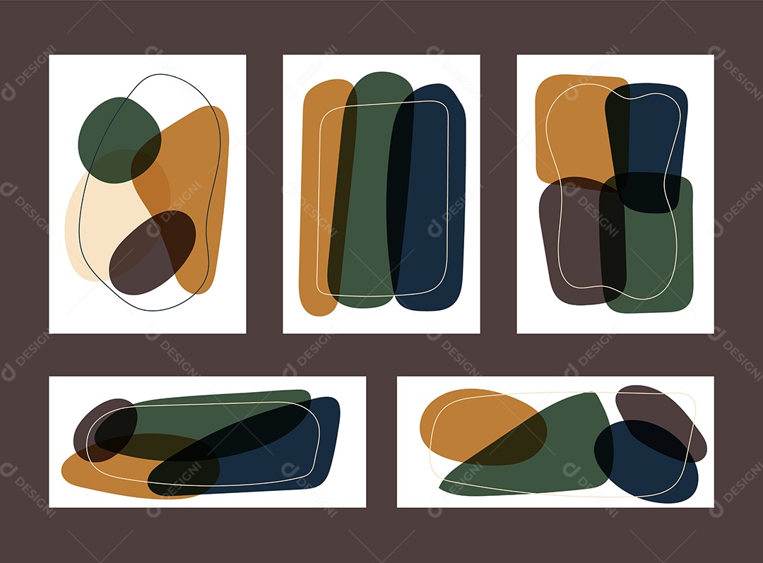 Cenário Com Formas Abstrata Realista Ilustração Vetor EPS