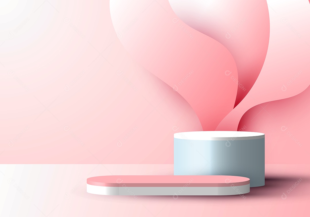 Cenário Rosa Realista Ilustração Vetor EPS