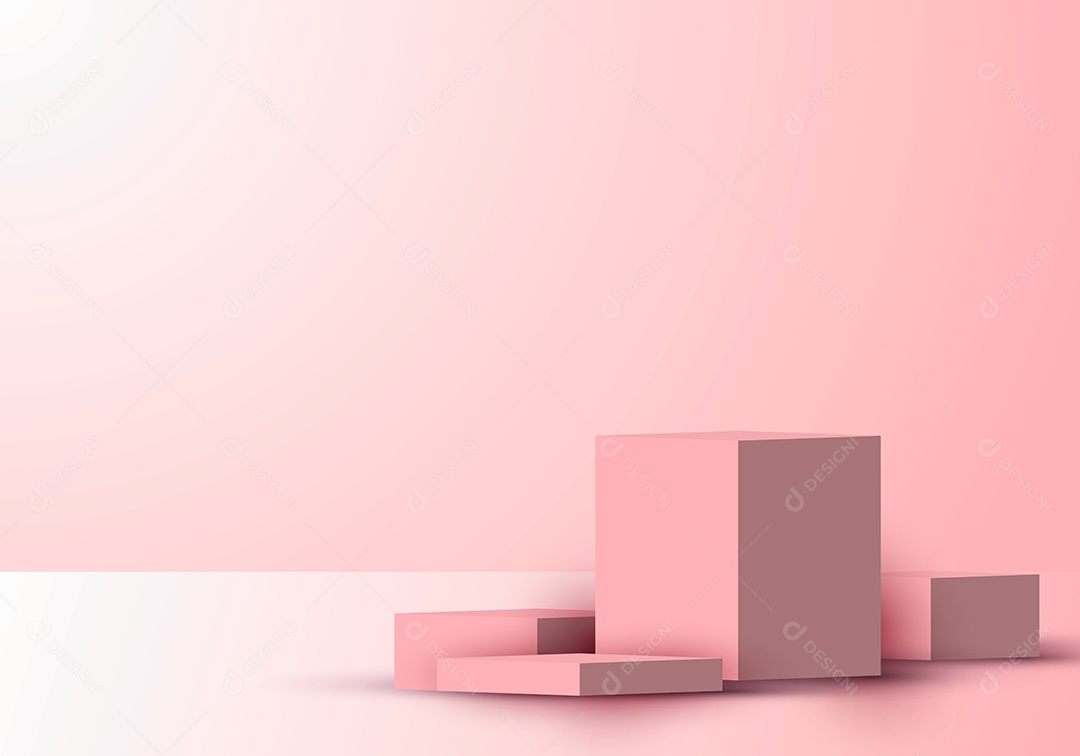 Cenário Rosa Realista Ilustração Vetor EPS