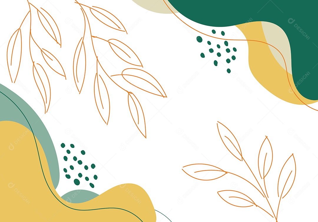 Cenário Com Desenhos Flores Realista Ilustração Vetor EPS