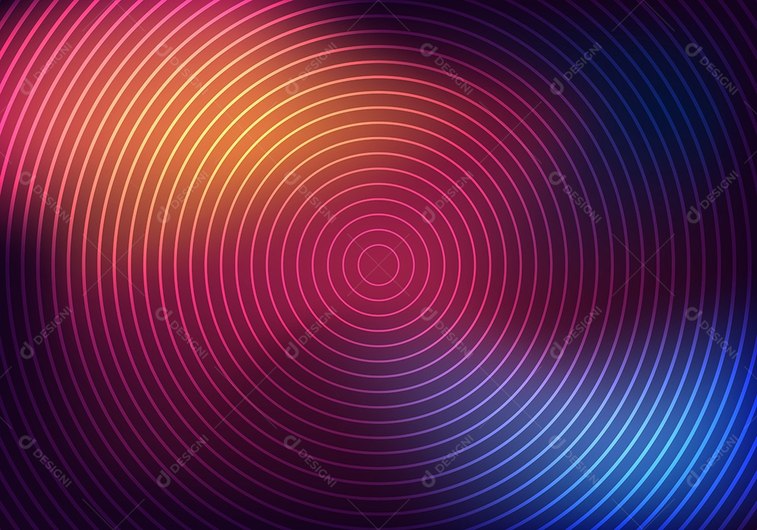 Cenário Realista Com Círculos Neon Ilustração Vetor EPS