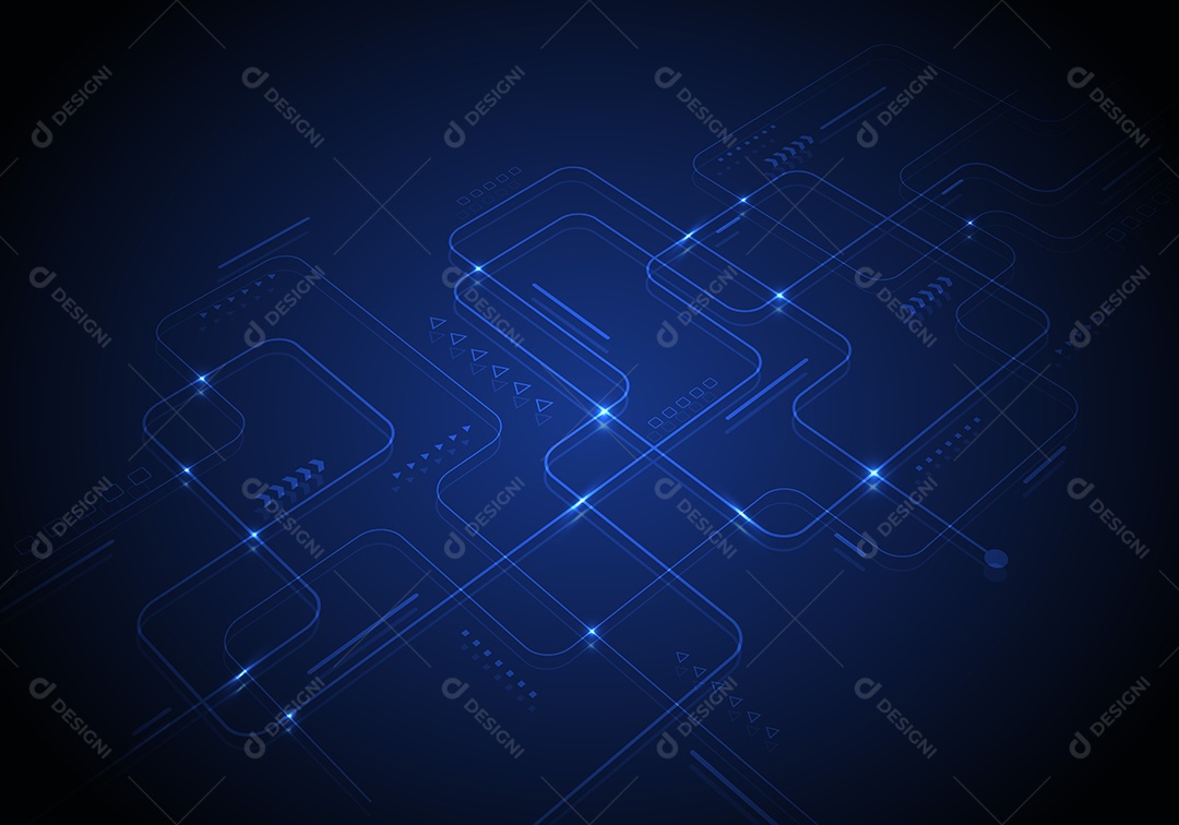 Cenário Azul Realista Ilustração Vetor EPS