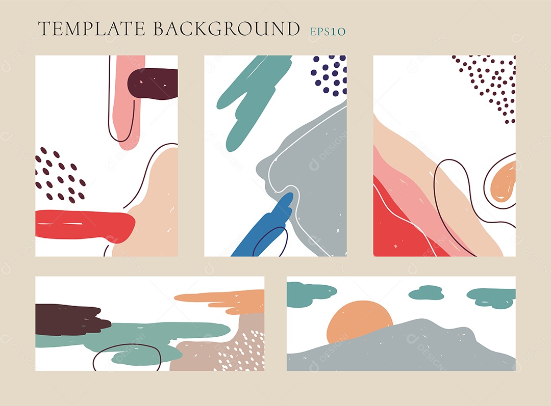 Cenário Com Formas Abstrata Realista Ilustração Vetor EPS