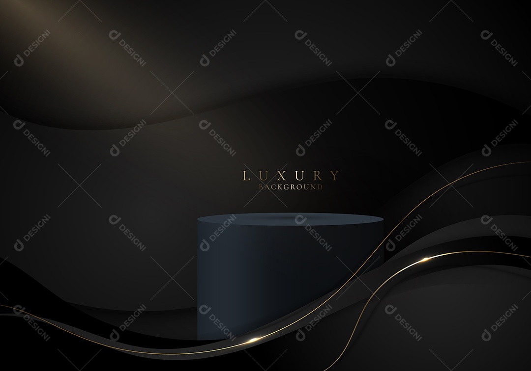 Cenário Fundo De Luxo Preto Realista Ilustração Vetor EPS
