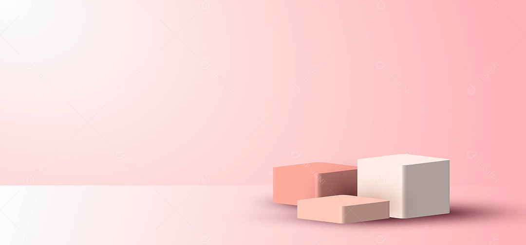 Cenário Rosa Realista Ilustração Vetor EPS