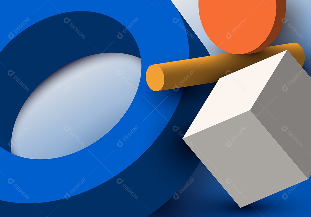 Cenário Realista Com Formas Geométricas Ilustração Vetor EPS