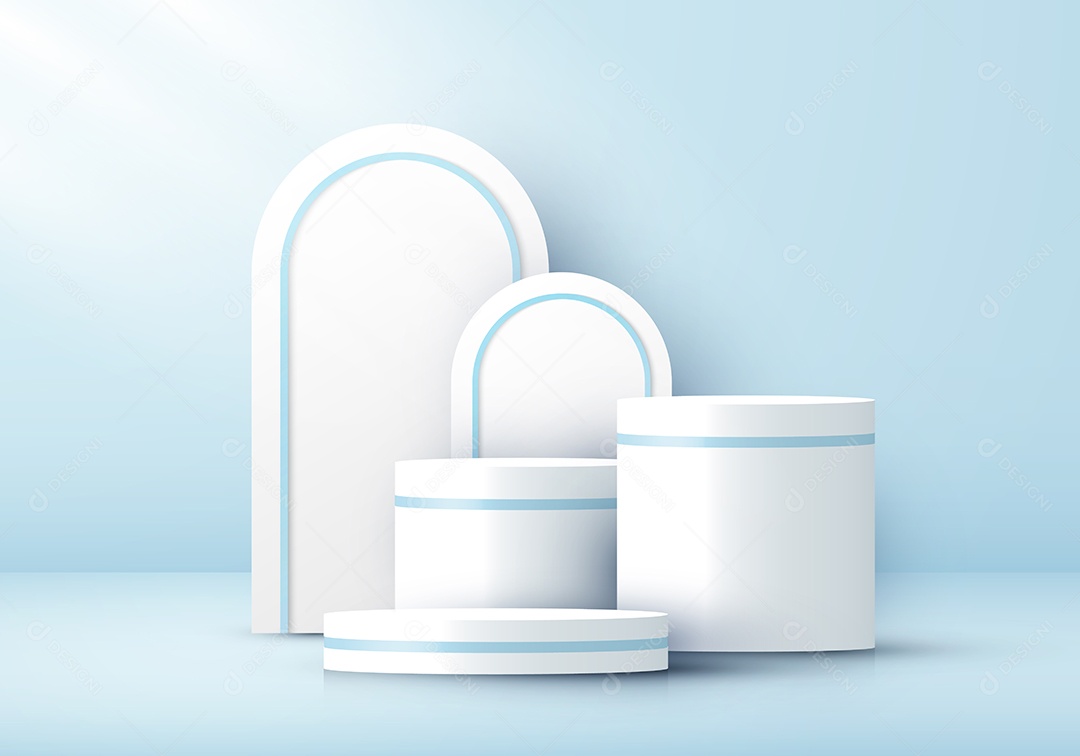 Cenário Azul Realista Ilustração Vetor EPS