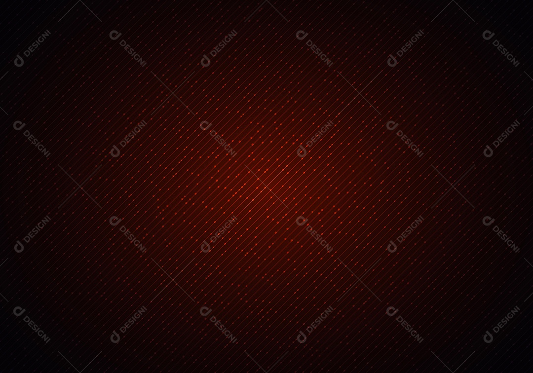 Linhas diagonais brilhantes vermelhas abstratas e partículas de ponto com iluminação Vetor EPS
