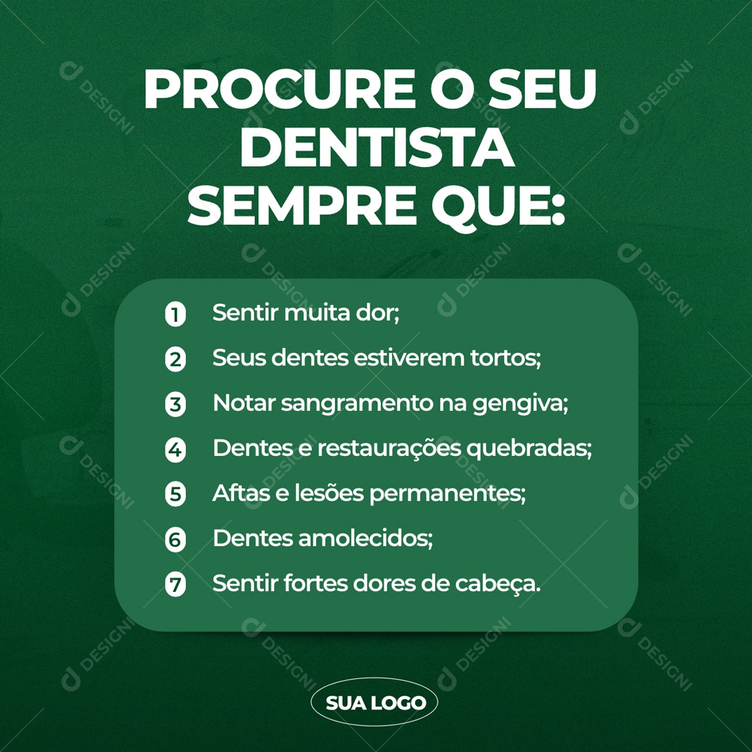 Procure Seu Dentista Sempre Social Media PSD Editável