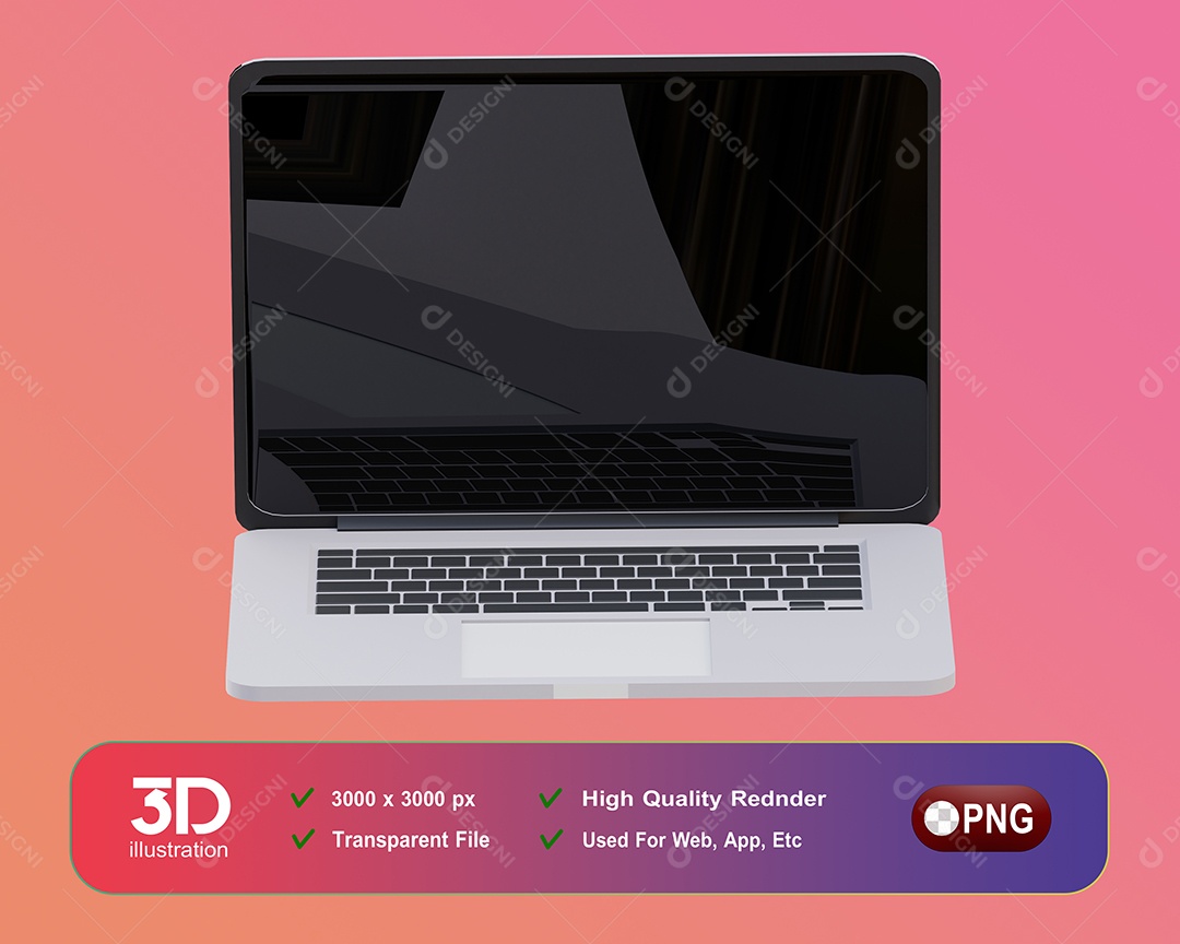 Notebook Elemento 3D Para Composição PSD