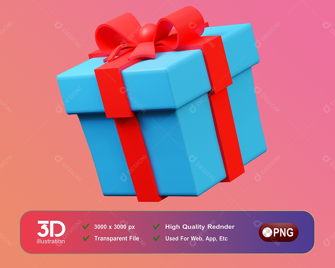 Caixa De Presentes Elemento 3D Para Composição PSD