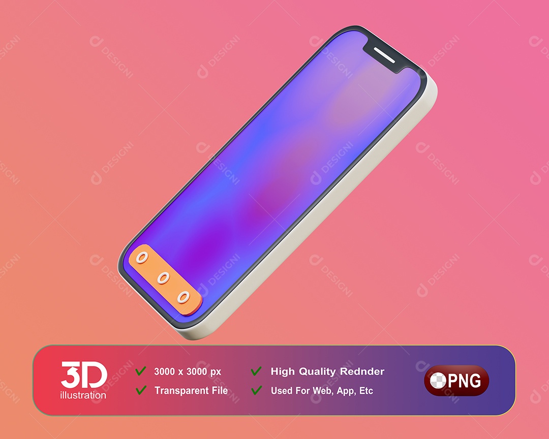 Smartfone Elemento 3D Para Composição PSD