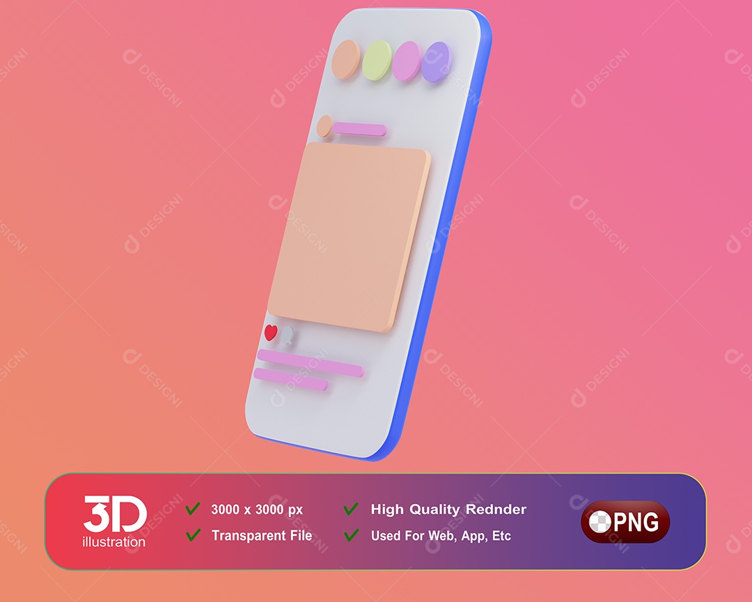 Tela De Um Smartfone Elemento 3D Para Composição PSD