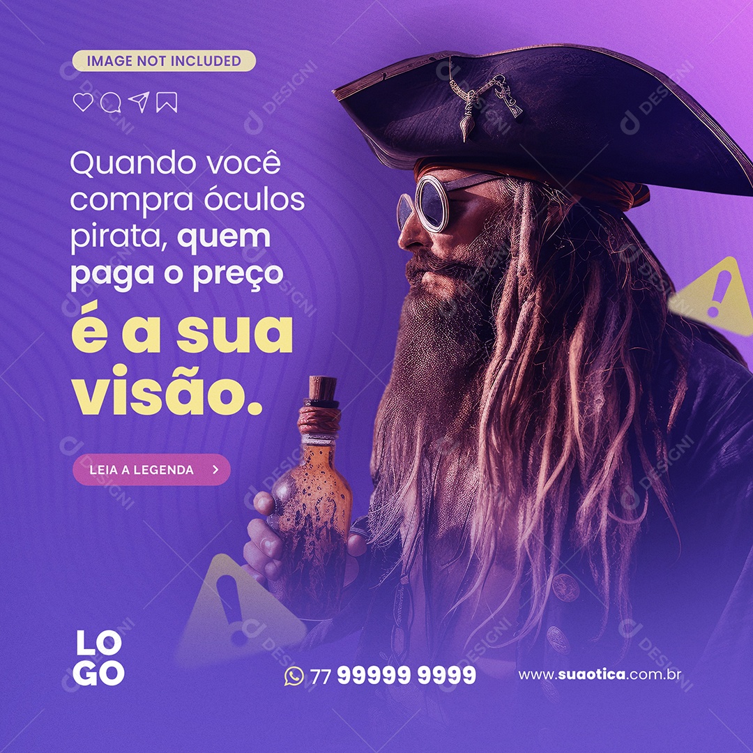 Quando Você Compra Óculos Pirata Quem Paga o Preço e a Sua Visão Social Media PSD Editável