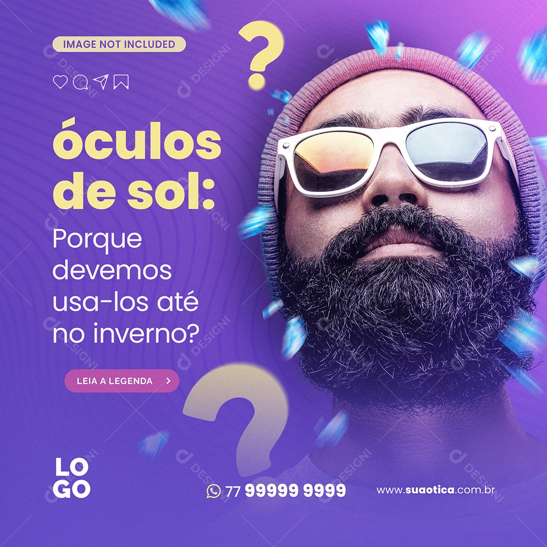 Por Que Devemos Usar Óculos de Sol no Inverno Social Media PSD Editável